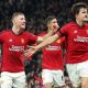 Harry Maguire (R) of Manchester United