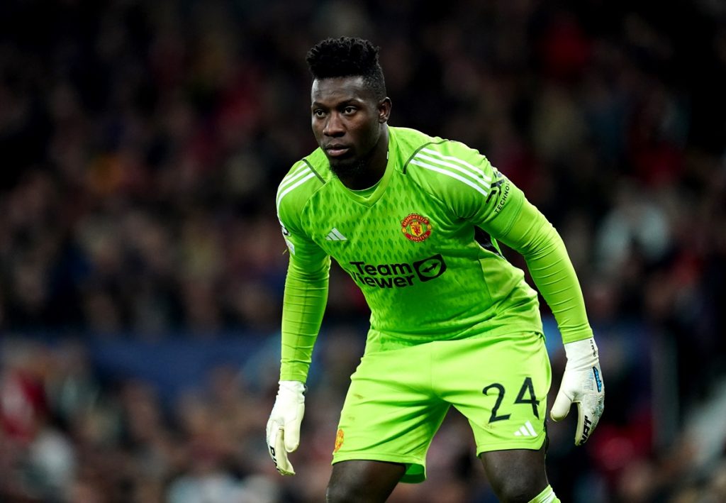 Manchester United goalkeeper Andre Onana