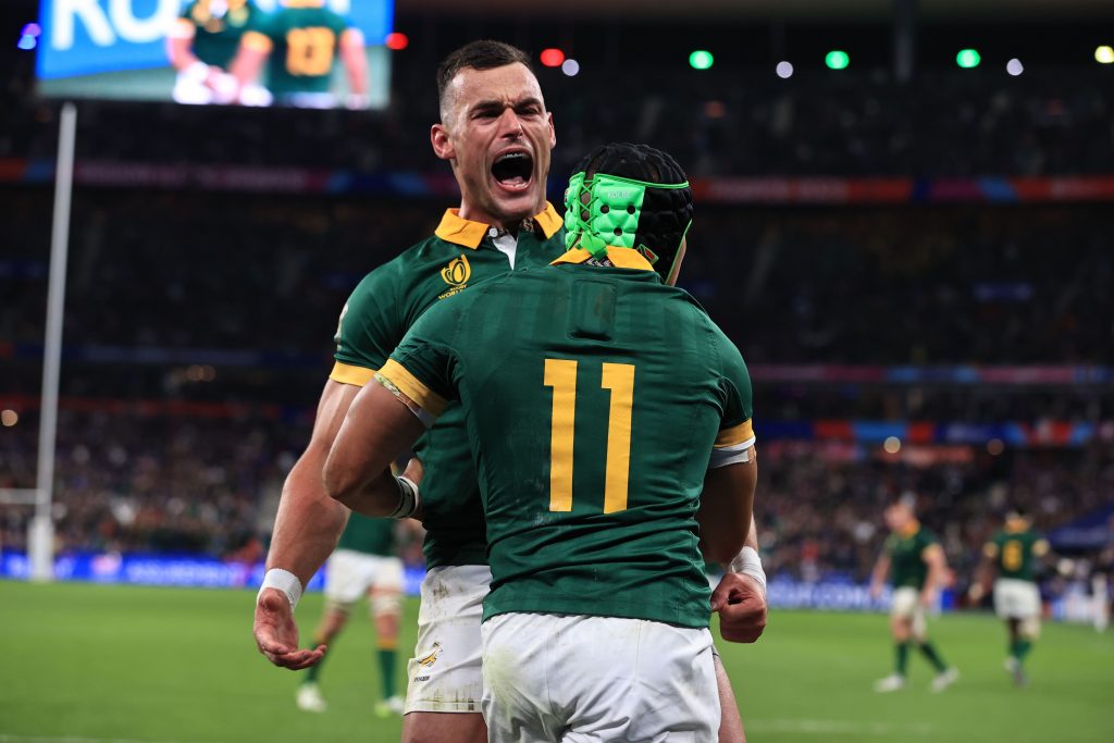 South Africa's Cheslin Kolbe and Jesse Kriel