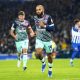 Bryan Mbeumo of Brentford celebrates against Brighton