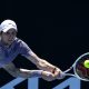 epa11822813 Alexander Bublik of Kazakhstan in action against Francisco Cerundolo of Argentina during the Men's round 1 match during the Australian Open tennis tournament in Melbourne, Australia, 14 January 2025. EPA/ROLEX DELA PENA