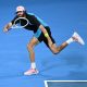 epa11803620 Reilly Opelka of USA in action during his quarter-finals match against Novak Djokovic of Serbia at the Brisbane International tennis tournament in Brisbane, Australia, 03 January 2025. EPA/DARREN ENGLAND AUSTRALIA AND NEW ZEALAND OUT