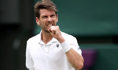 epa11462276 Cameron Norrie of Britain celebrates a point during the Men's 3rd round match against Alexander Zverev of Germany at the Wimbledon Championships, Wimbledon, Britain, 06 July 2024. EPA/ADAM VAUGHAN EDITORIAL USE ONLY