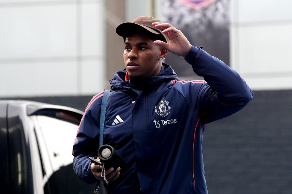 Manchester United's Marcus Rashford ahead of the Premier League match at Portman Road, Ipswich. Picture date: Sunday November 24, 2024.