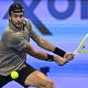 epa11908485 Matteo Berrettini of Italy in action against Tallon Griekspoor of the Netherlands during their round of 16 match at the ATP Qatar Open tennis tournament in Doha, Qatar, 19 February 2025. EPA/NOUSHAD THEKKAYIL