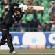epa11886194 New Zealand's Devon Conway plays a shot during the second ODI cricket match against New Zealand in Lahore, Pakistan, 10 February 2025. EPA/RAHAT DAR