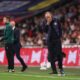 LONDON, ENGLAND - SEPTEMBER 26: Thomas Tuchel, Head Coach of England, reacts during the UEFA Nations League 2026/27 group phase match between England and Spain at Wembley Stadium on September 26, 2026 in London, England. (Photo by