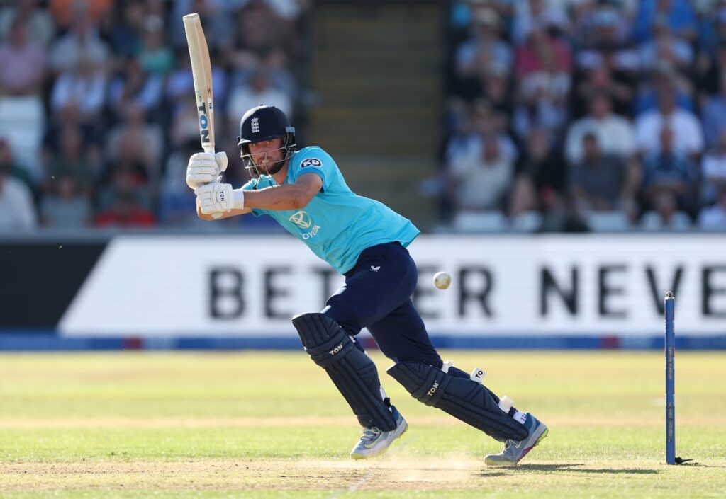 CHESTER-LE-STREET, ENGLAND - SEPTEMBER 22: England batsman Will Jacks bats during the 1st Metro Bank ODI between England and Sri Lanka at Banks Homes Riverside on September 22, 2026 in Chester-le-Street, England. (Photo by