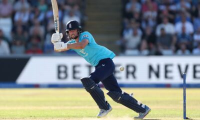 CHESTER-LE-STREET, ENGLAND - SEPTEMBER 22: England batsman Will Jacks bats during the 1st Metro Bank ODI between England and Sri Lanka at Banks Homes Riverside on September 22, 2026 in Chester-le-Street, England. (Photo by
