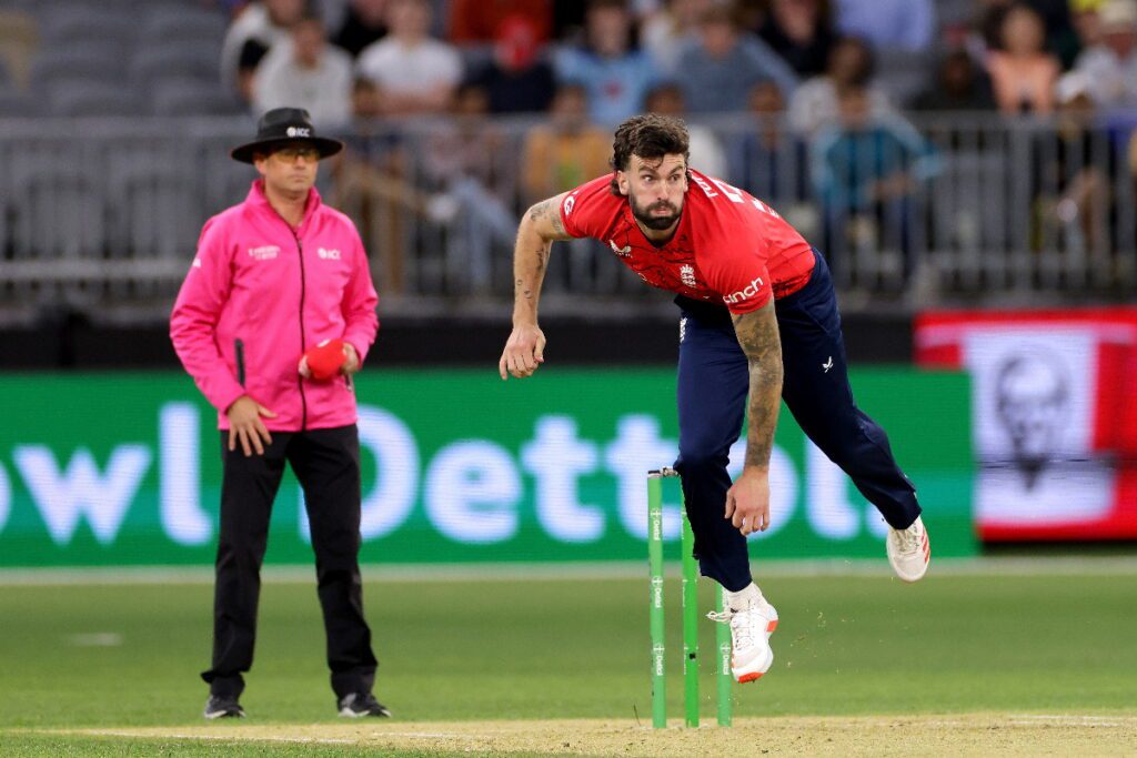 Reece Topley of England