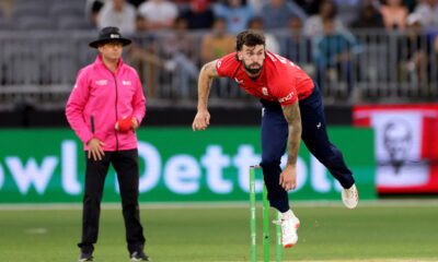 Reece Topley of England