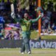 Temba Bavuma(C)of South Africa after reaching his 100 during the 2nd match of the 2023 Betway ODI Series between South Africa and England held at Mangaung Oval in Bloemfontein on 29 January 2023 ©Frikkie Kapp/BackpagePix