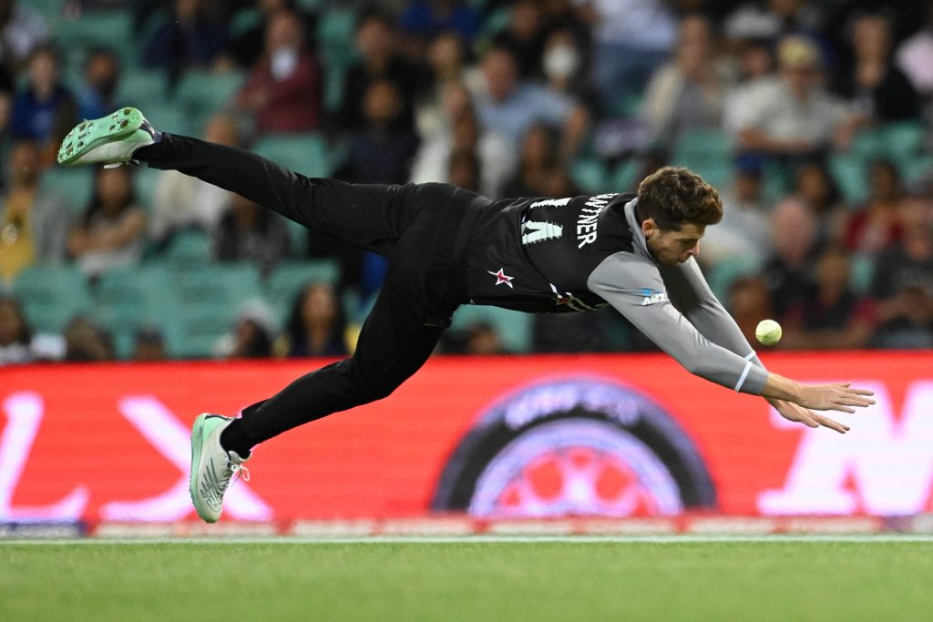 Mitchell Santner of New Zealand