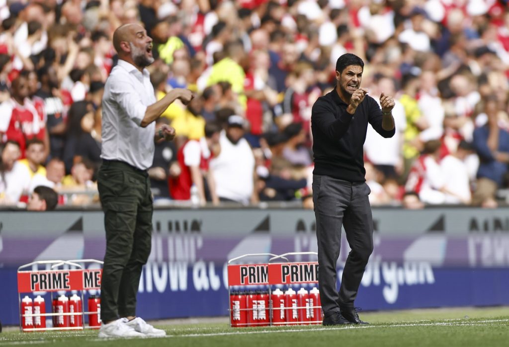 Pep Guardiola and Mikel Arteta