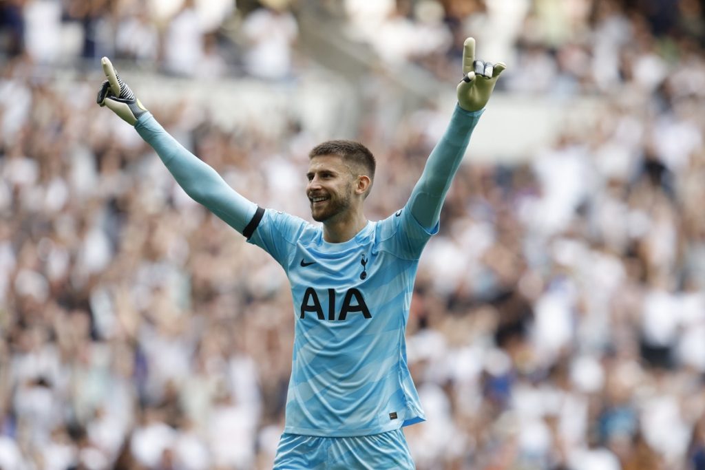 Goalkeeper Guglielmo Vicario of Tottenham