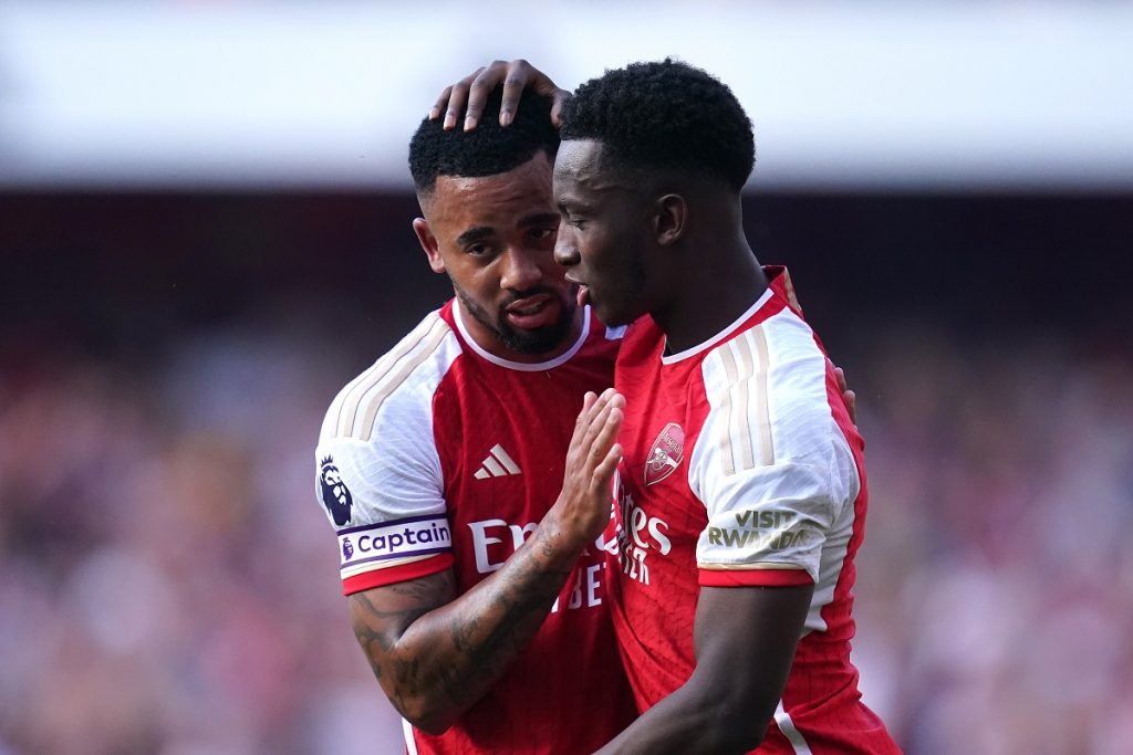 Arsenal's Gabriel Jesus (left) and Eddie Nketiah