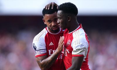 Arsenal's Gabriel Jesus (left) and Eddie Nketiah