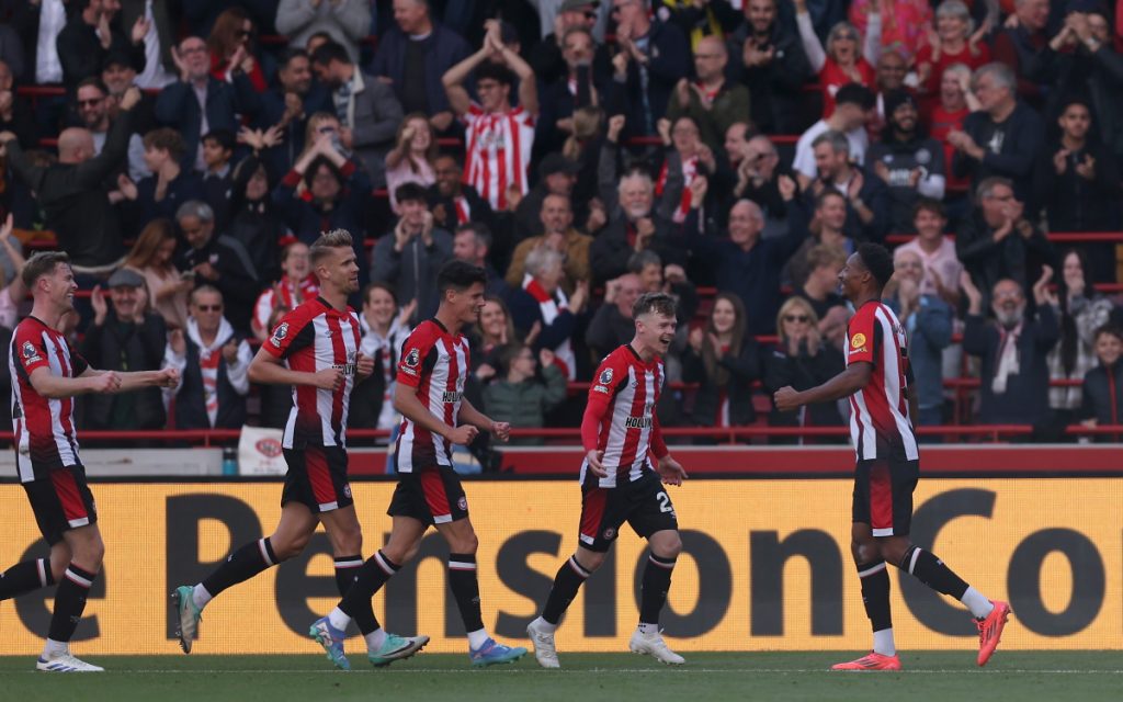 Ethan Pinnock of Brentford celebrates