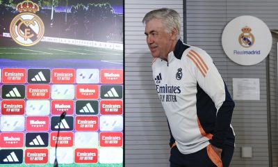 epa11865433 Real Madrid head coach Carlo Ancelotti arrives for a press conference at Valdebebas Sports Complex in Madrid, Spain, 31 January 2025. Real Madrid will face Espanyol on 01 February in LaLiga. EPA/CHEMA MOYA