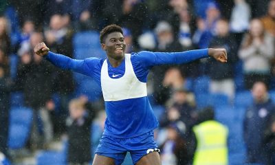 Brighton and Hove Albion's Carlos Baleba celebrates following during the Premier League match at the American Express Stadium, Brighton. Picture date: Sunday March 10, 2024.