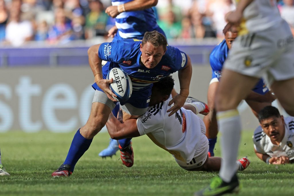 Mandatory Credit: Photo by Steve Haag Sports/INPHO/Shutterstock (14422130bj) DHL Stormers vs La Rochelle. DHL Stormers' Deon Fourie Investec Champions Cup Round of 16, DHL Stadium, Cape Town, South Africa - 06 Apr 2024