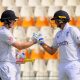 epa11651874 England's Joe Root (R) and Harry Brook (L) shake hands during the fourth day of the first Test between Pakistan and England at Multan Cricket Stadium in Multan, Pakistan, 10 October 2024. EPA/FAISAL KAREEM