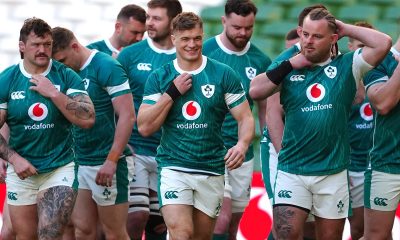 Ireland's Josh van der Flier (centre) and team-mtes during the captain's run at the Aviva Stadium in Dublin, Ireland. Ireland face England in their opening Guinness Men's Six Nations match on Saturday. Picture date: Friday January 31, 2025.