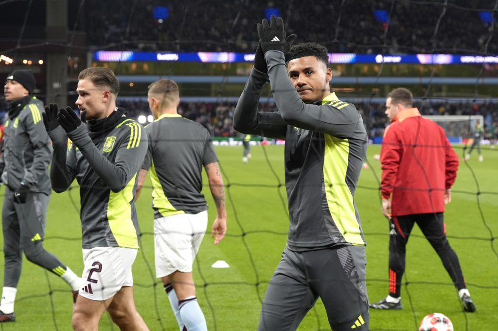 Aston Villa's Ollie Watkins applauds the fans before the UEFA Champions League, league stage match at Villa Park, Birmingham. Picture date: Wednesday January 29, 2025.