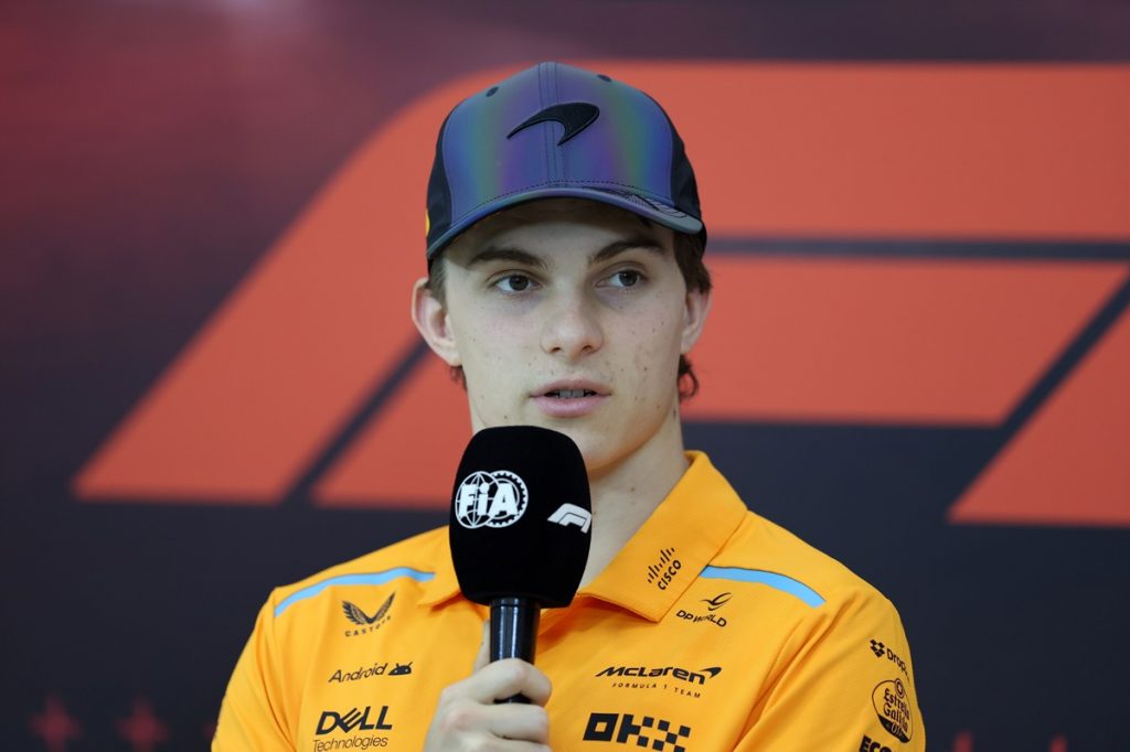 epa11758455 McLaren driver Oscar Piastri of Australia attends a press conference ahead of the Formula One Abu Dhabi Grand Prix, in Abu Dhabi, United Arab Emirates, 05 December 2024. The 2024 Formula One Abu Dhabi Grand Prix will be held on the Yas Marina Circuit racetrack on 08 December. EPA/ALI HAIDER