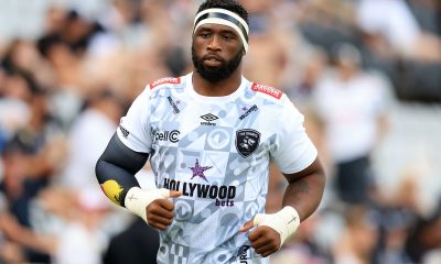 Siya Kolisi of the Sharks warming up during the Investec European Rugby Championships Cup 2024/25 match between Sharks and Stade Toulousain at Kings Park Stadium in Durban on 11 January 2025 © Samuel Shivambu/BackpagePix