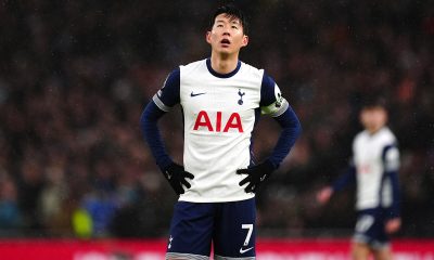 Tottenham Hotspur's Son Heung-Min appears frustrated during the Premier League match at Tottenham Hotspur Stadium, London. Picture date: Sunday January 26, 2025.