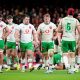 Wales' players show their dejection after conceding a try during the Autumn International match at the Principality Stadium, Cardiff. Picture date: Saturday November 23, 2024.