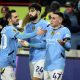 Manchester City's Phil Foden celebrates scoring their side's second goal of the game during the Premier League match at the Gtech Community Stadium, London