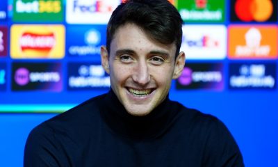 Juventus' Andrea Cambiaso during a press conference at Villa Park, Birmingham. Picture date: Tuesday November 26, 2024.