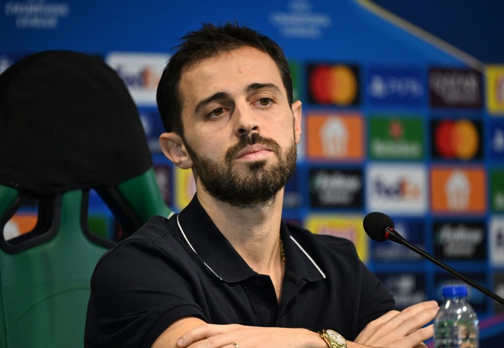 Manchester City's Bernardo Silva during a press conference at the Jose Alvalade Stadium, Lisbon. Picture date: Monday November 4, 2024.