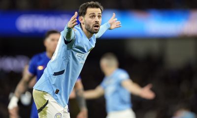 epa11852765 Bernardo Silva of Manchester City in action during the English Premier League match between Manchester City and Chelsea, in Manchester, Britain, 25 January 2025. EPA/TIM KEETON EDITORIAL USE ONLY. No use with unauthorized audio, video, data, fixture lists, club/league logos, 'live' services or NFTs. Online in-match use limited to 120 images, no video emulation. No use in betting, games or single club/league/player publications.