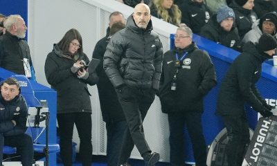 Chelsea manager Enzo Maresca on the touchline during the Premier League match at the American Express Stadium, Brighton. Picture date: Friday February 14, 2025.