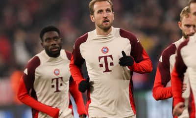 epa11705926 Harry Kane of Munich warms up prior to the UEFA Champions League league phase match between FC Bayern Munich and S.L. Benfica, in Munich, Germany, 06 November 2024. EPA/ANNA SZILAGYI