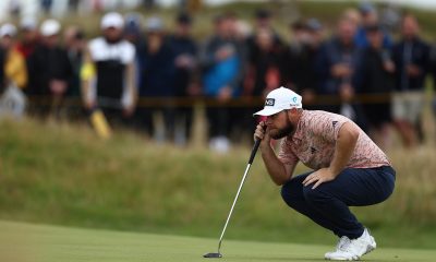 epa10762171 Tyrell Hatton of England during round 3 of the British Open Golf Championship in Hoylake, Britain, 22 July 2023. EPA/ADAM VAUGHAN