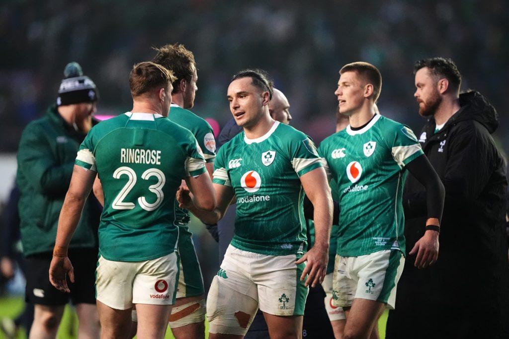 Ireland players after the Guinness Men's Six Nations match at Scottish Gas Murrayfield Stadium, Edinburgh. Picture date: Sunday January 9, 2025.