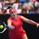 epa11825313 Karolina Muchova of the Czech Republic in action against Naomi Osaka of Japan during their second round match during the 2025 Australian Open at Melbourne Park in Melbourne, Australia, 15 January 2025. EPA/JAMES ROSS AUSTRALIA AND NEW ZEALAND OUT