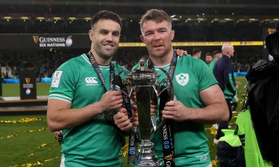 File photo dated 16-03-2024 of Ireland's Peter O'Mahony and Conor Murray celebrate with the trophy. Ireland trio Cian Healy, Peter O???Mahony and Conor Murray have announced they will end their international careers following the conclusion of this year???s Guinness Six Nations. Issue date: Thursday February 27, 2025.