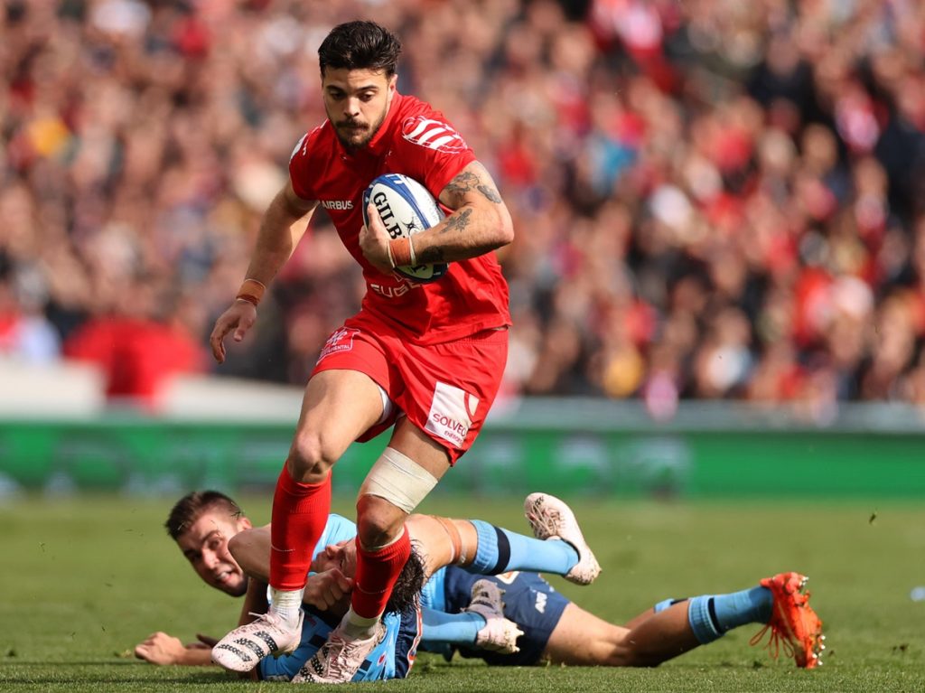 Mandatory Credit: Photo by James Crombie/INPHO/Shutterstock/BackpagePix (13855137bj) Toulouse vs Vodacom Bulls. Toulouse's Romain Ntamack Heineken Champions Cup Round of 16, Le Stadium, Toulouse, France 2/4//2023 - 02 Apr 2023