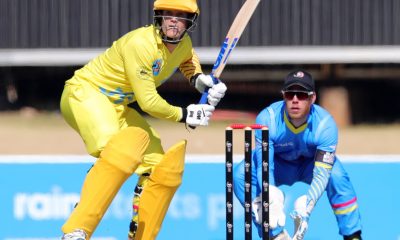 Ryan Rickleton of the Mr D Food Kites bats during the 2020 Solidarity Cup 3TC cricket match at Supersport Park on 18 July 2020. ©Samuel Shivambu/BackpagePix