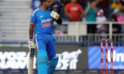 Suryakumar Yadav of India celebrates his 100 runs during the 023 T20 International Series match between South Africa and India at Wanderers Stadium in Johannesburg on 14 December 2023 ©Samuel Shivambu/BackpagePix