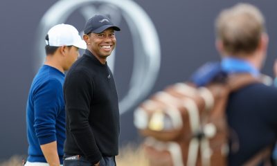 epa11483226 Tiger Woods of the USA during a practice round for the Open Golf Championships 2024 at the Royal Troon Golf Club, Troon, Britain, 17 July 2024. The Open will run from 18 to 21 July. EPA/ROBERT PERRY