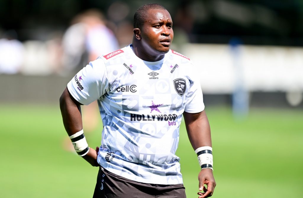 Trevor Nyakane of Hollywoodbets Sharks during the Champions Cup 2024/25 rugby game between the Sharks and Exeter Chiefs at Kings Park in Durban on 7 December 2024 © Gerhard Duraan/BackpagePix