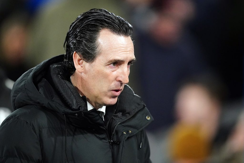 Aston Villa manager Unai Emery during the Premier League match at Selhurst Park, London. Picture date: Tuesday February 25, 2025.