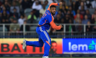 Varun Chakravarthy Vinod of India bowls during the International T20 Series match between South Africa and India at Wanderers Stadium in Johannesburg on 15 November 2024 ©Samuel Shivambu/BackpagePix