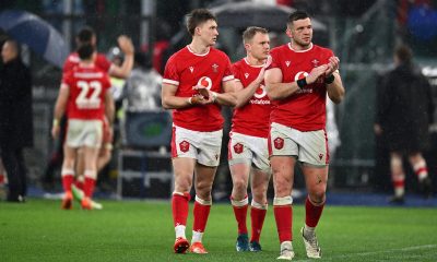 Wales players appear dejected after the Guinness Men's Six Nations match at Stadio Olimpico, Rome. Picture date: Saturday January 8, 2025.